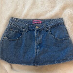 Edikted Classic Blue Mini Skirt